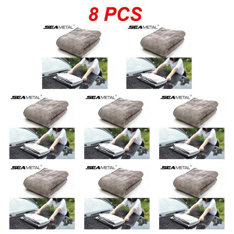 1~8 шт. Микрофибровое полотенце для мытья автомобиля 100X40 см. Безворсовые полотенца для чистки автомобиля. Ультрамягкая салфетка для сушки. Инструменты для мытья автомобиля.