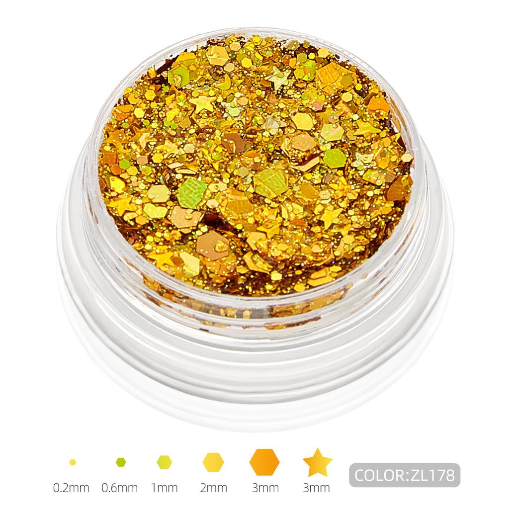 Popular Sequins Gel Glitter Gel Body Facial Hair Eye Stage Makeup Highlight Powder Sequins