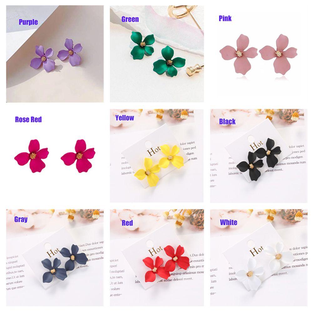 Wedding Ear Hook Petal Stud Earrings Bohemia Spray Paint Ear Stud Dangle Flower Earrings Ear Studs