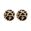 Leopard Print Round Earrings Alloy Sensitive Skin Friendly Earrings Jewelry Gift for Women Girls Dainty Accessories