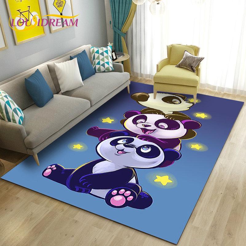 3D мультфильм милый коврик с пандой, ковер для гостиной, спальни, дивана, коврик для кухни, украшение для кухни, детские игры, нескользящий напольный коврик