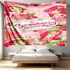 Strawberry Shortcake Print Tapestry - Portable Wall Decor Cloth, for Home, Dorm, Travel, Bedroom, Living Room - Ideal Birthday Housewarming Gift