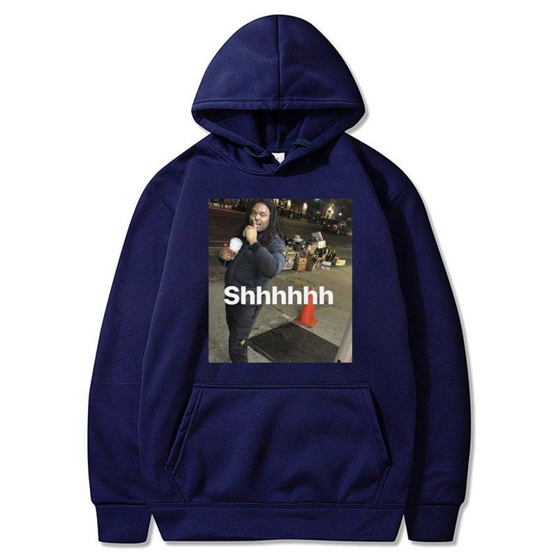 Lucki Shhhhh Забавный Мем Принт Худи Мужчины Женщины Оверсайз Популярная Толстовка Оверсайз Повседневная Флис Теплый Длинный Рукав