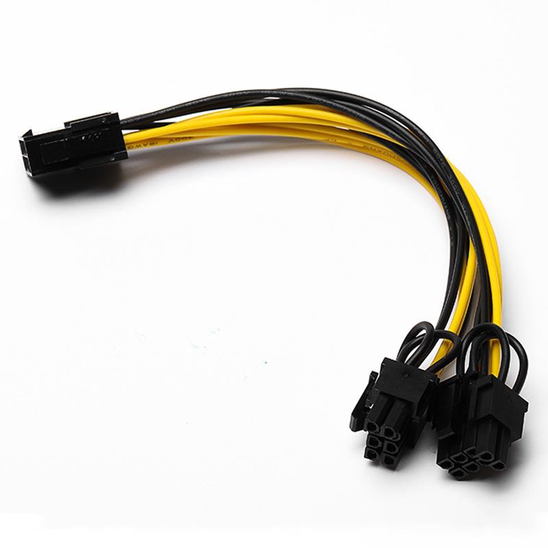 8Pin PCI Express to 2 x PCIE 8 (6+2) pin Motherboard Graph Video Card PCI-E GPU Power Supply Splitter Data Cable 21cm