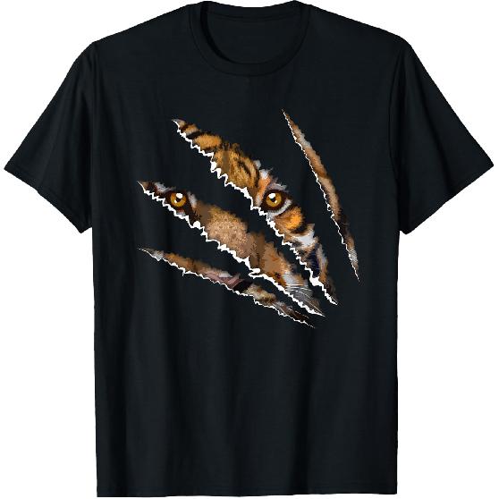 Tiger Eye For Men Women Claw Animal Siberian Tiger Face T-Shirt