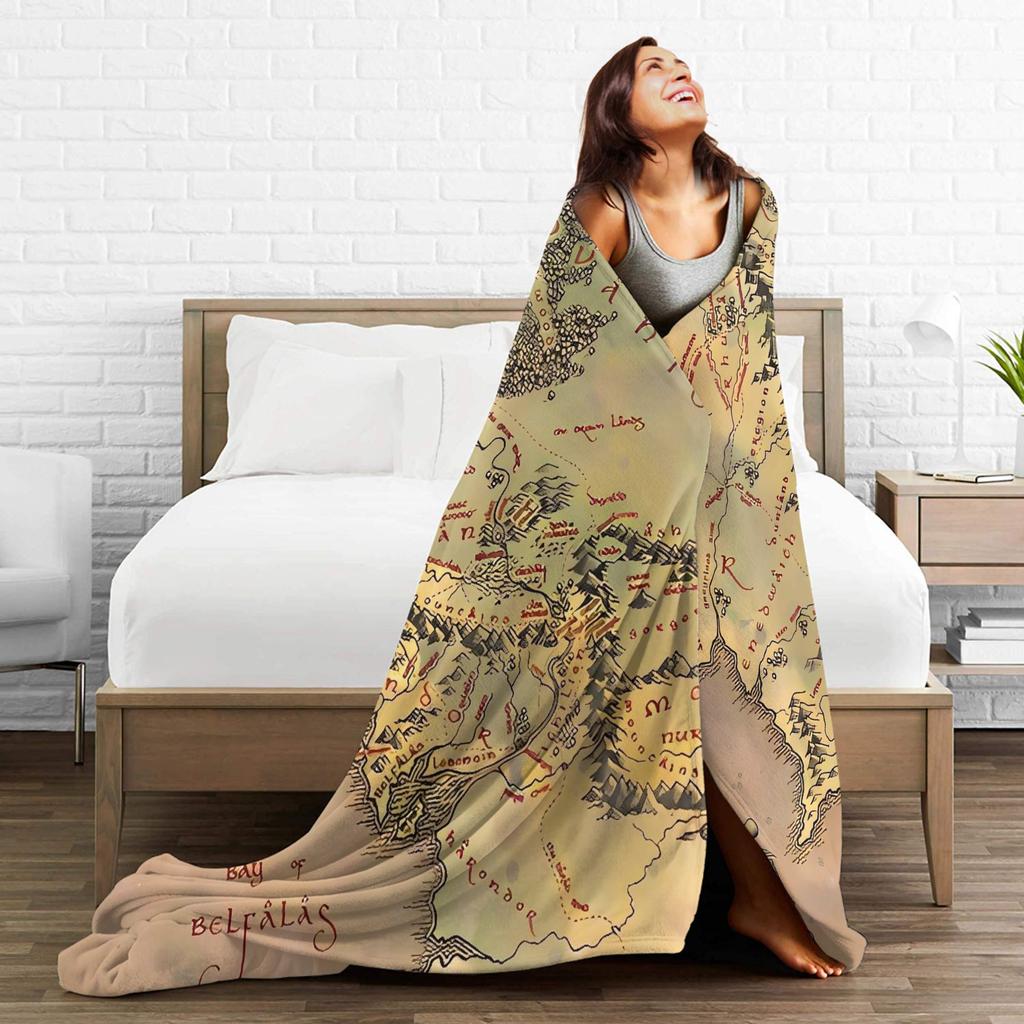 Soft Blanket Travel L-Lords Of The R-Rings Throw Blanket Flannel Bedspread For Living Room Novelty Sofa Bed Cover
