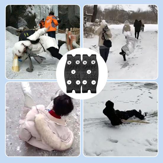 1 пара шипов для льда, кошки с 5 стальными шипами, светоотражающие, для мужчин и женщин, для зимнего отдыха на свежем воздухе, для ходьбы по льду и снегу, эластичные, нескользящие