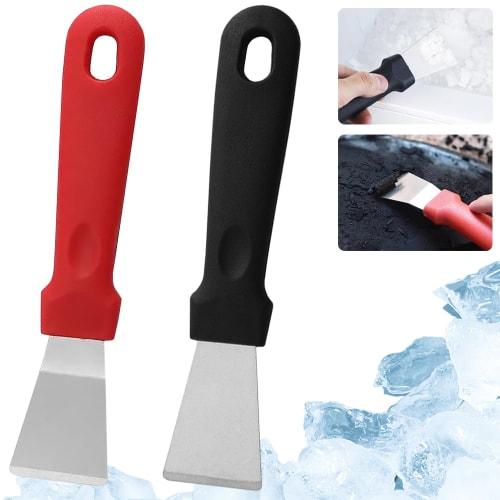 Refrigerator Ice Scraper, Defrosting Shovel, Set of 2, Trapezoidal Design, Stainless Steel, Multifunctional, Removes Small Ads, Floor Glue, Thick Grea