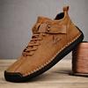 Winter New Men's Low-top Ankle Boots High Quality Hand-stitched Hook&loop Leather Casual Sneakers Classic Man Shoes Plus Size 48
