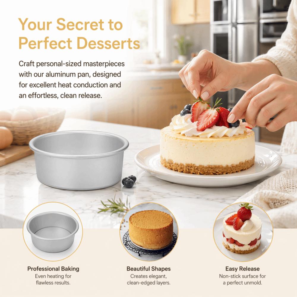 Aluminum Alloy Chiffon Cake Mold Removable Bottom Baking Mold Portable Cake Mold Cake Baking