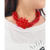 Women's Exaggerated European American Multi-Layer Bead Red Large Flower Necklace Simple Niche Design Jewelry Accessory