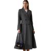 Autumn and Winter New Woolen Coat Women's Knee Thickened Lapel Super Long Slim Jacket