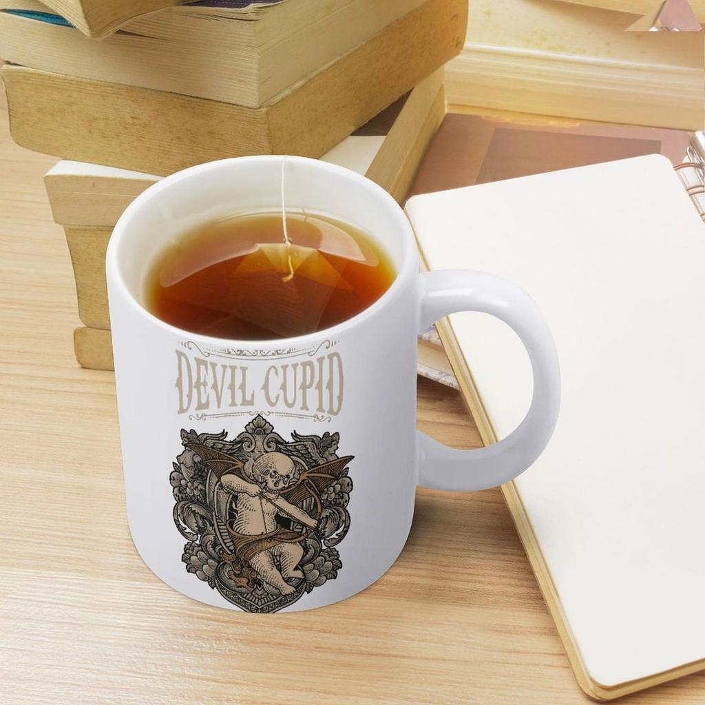 Белая керамическая кружка 11 унций с глянцевым покрытием, печатным покрытием и прочной термостойкой текстурой для любителей кофе или какао