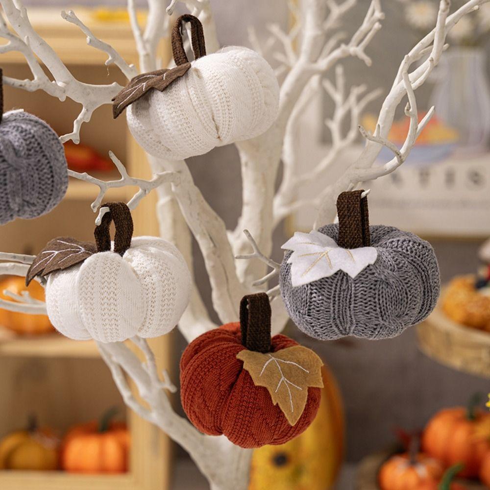 Cute Artificial Pumpkin Decor DIY Fake Pumpkin New Knitted Pumpkin