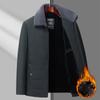 Men's Windproof Bomber Jacket Winter Warm Padded Thick Outwear Flight Coats Fleece Lapel Jackets for Male Plus Size