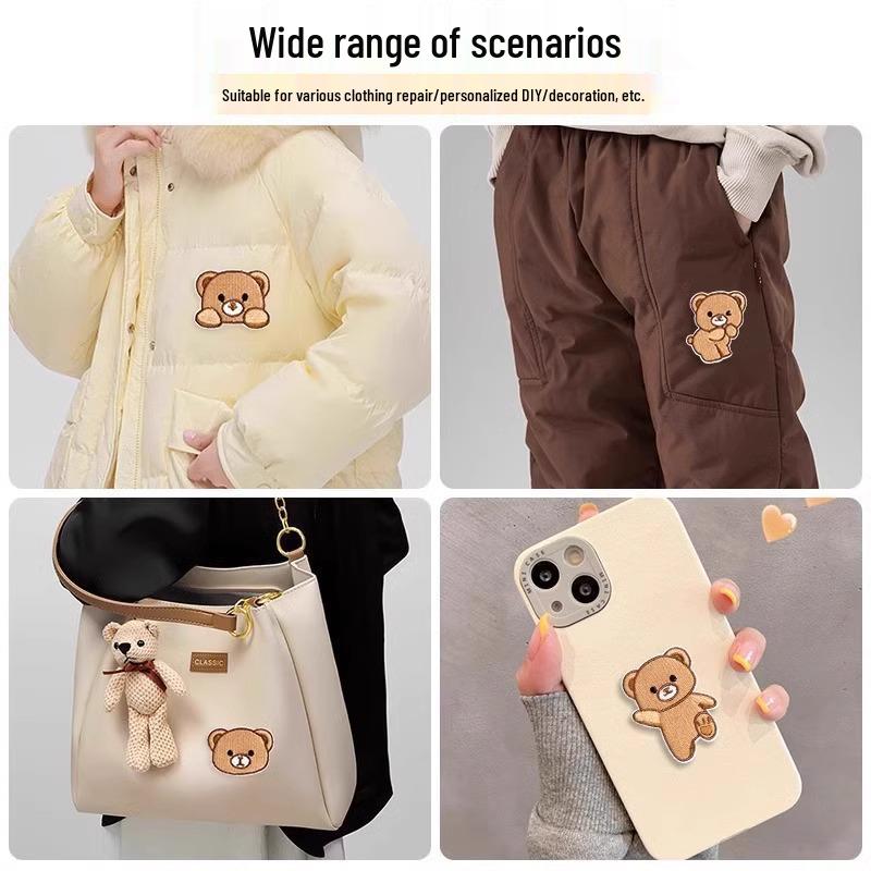 Самоклеящаяся вышитая заплатка для пуховика для стирки, без следов для ремонта одежды