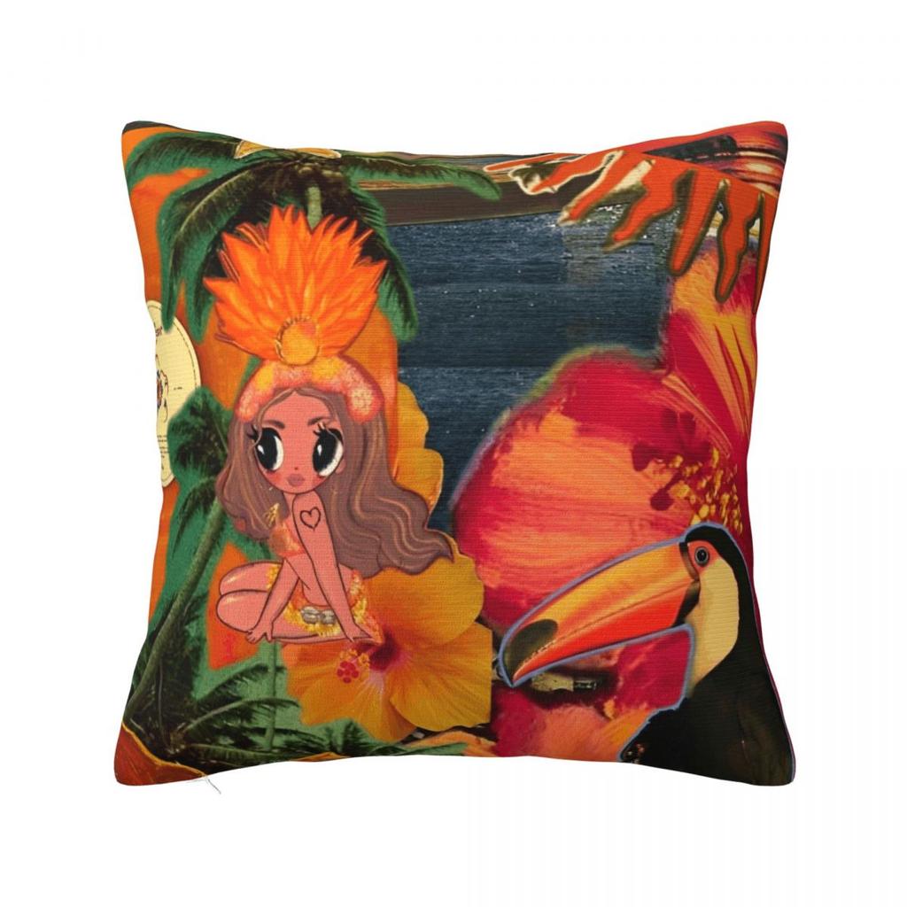 Karol G Tropicoqueta New Album Pillowcase Polyester Cushion Cover Decor Verano Rosa Throw Pillow Case Cover Home Square 40X40Cm