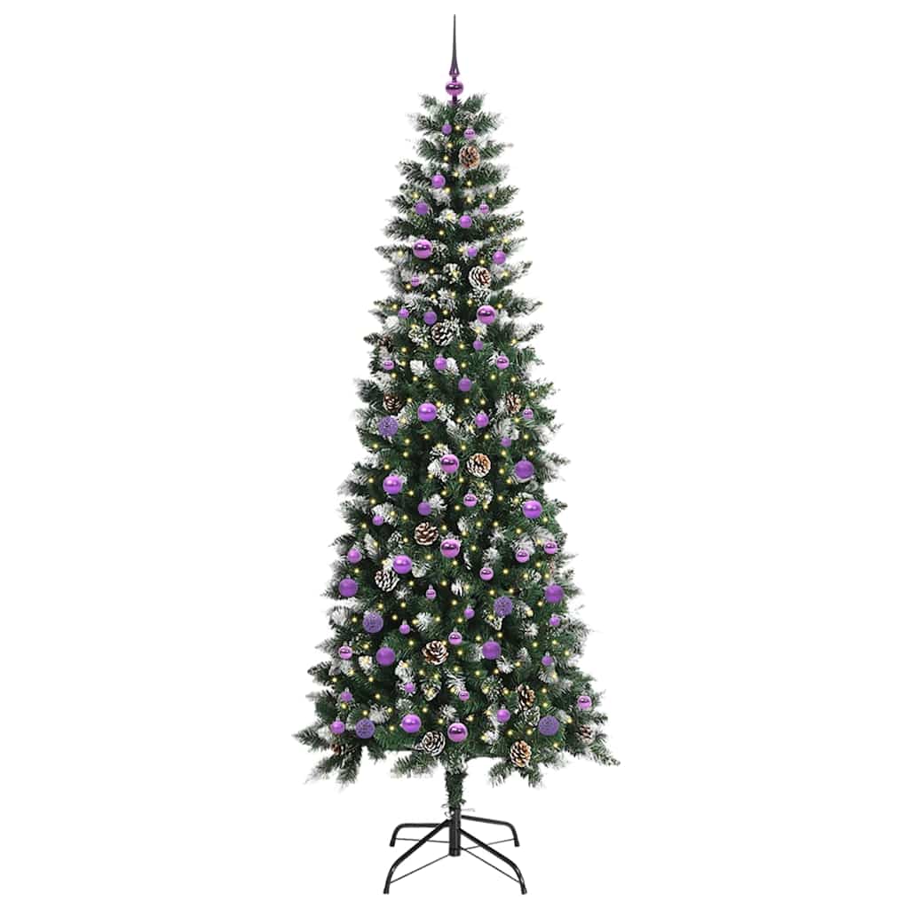 Artificial Christmas Tree with 300 LEDs and Stand Green 240 cm