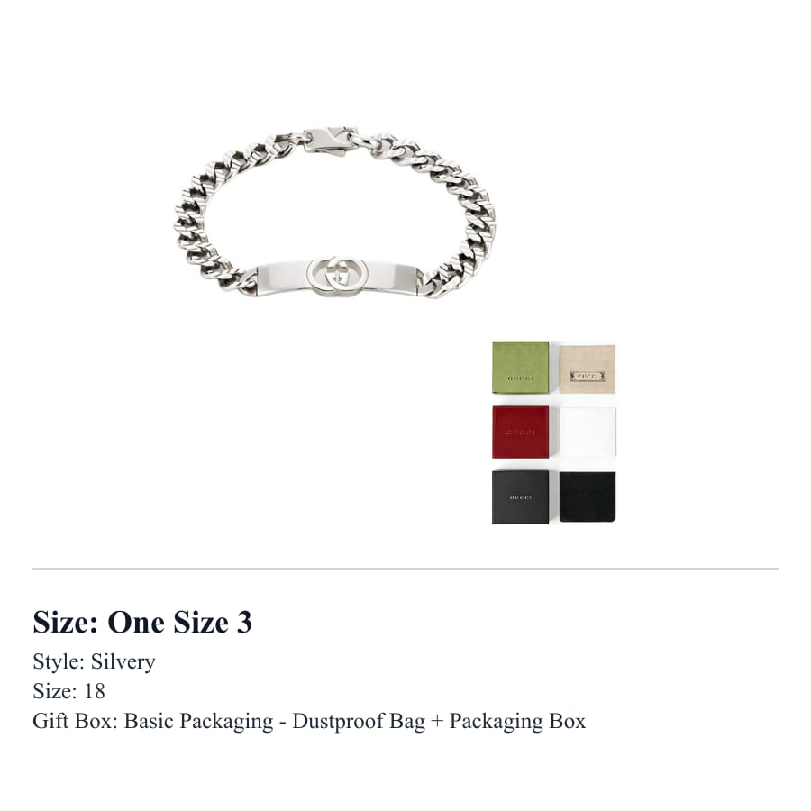 GUCCI Interlocking 925 Sterling Silver Bracelets Unisex Silver 853978-J8400-0818
