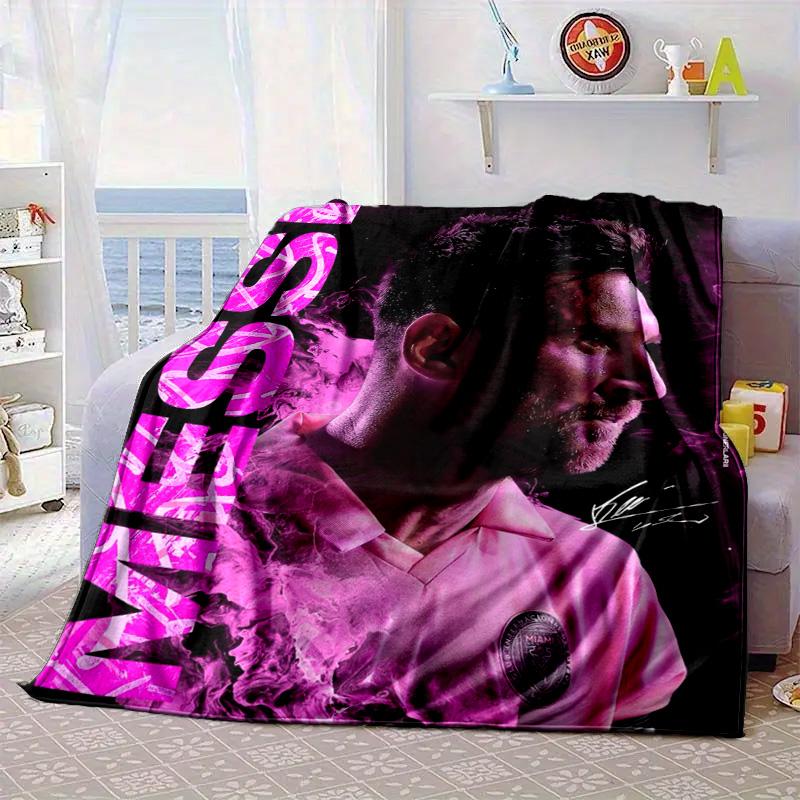 Messi's Pink  Portable Blanket/Soft Blanket Bedding Blanket Suitable for Travel Camping Living Rooms Offices Sofas Fan Gifts