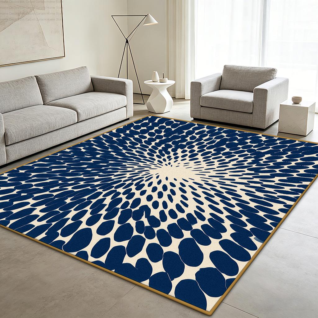 Watercolor Blue White Abstract Dot Carpet Modern Watercolor Living Room Large Area Rugs Soft Non-slip Washable Bedroom Floor Mat