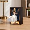 Walnut Wood Tissue Box, with Artistic Ballet Dancer Skirt Design, Multipurpose Paper Towel Holder for Home Decor Entryway Dining Table