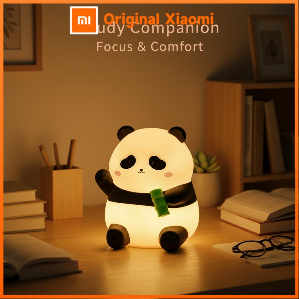 Xiaomi Cartoon Panda Silicone LED Night Light with Touch Sensor - Kid's Bedside Lamp, Holiday Christmas Gift for Bedroom Decoration