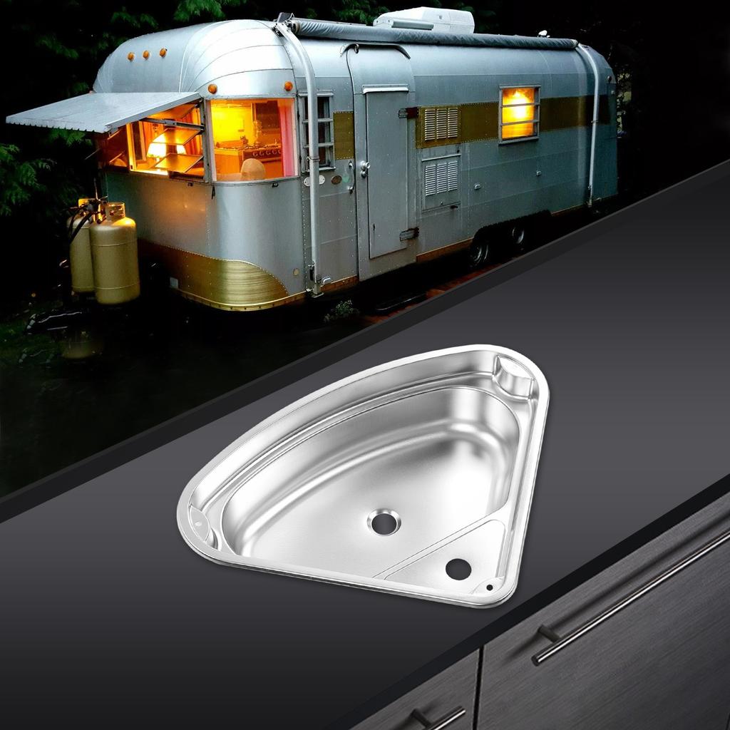 Треугольная кухонная мойка с 40-мм сливным отверстием, нержавеющая сталь 304, гладкая поверхность, легко чистится для автодома