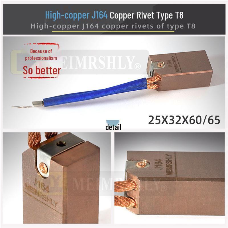 Meiersenli 25x32x60mm Carbon Brush with Copper Rivet & Semi-Copper Graphite