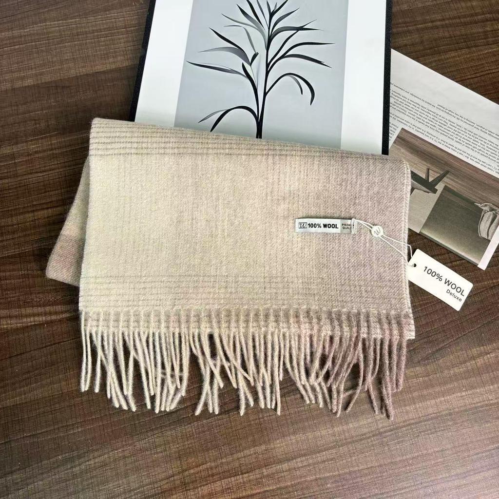 Женский зимний шарф из 100% чистой шерсти - Клетчатый, Легкий, Теплый, Универсальная шаль и Подарок на день рождения