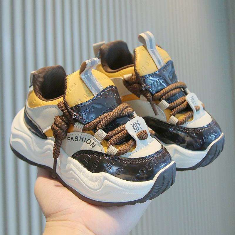Kids Lightweight Dad Shoes Spring Autumn Boys Girls Soft Sole White Sneakers Baby Casual Sports Trainers
