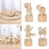 Book Shelf Figurine Wooden Animal Ornaments Wood DIY Craft Mini Desktop Decor Educational Toys