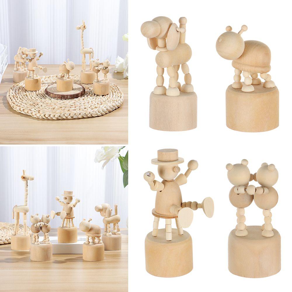 Shelf Home Decoration Wood DIY Craft Wooden Animal Ornaments Educational Toys Mini Desktop Decor