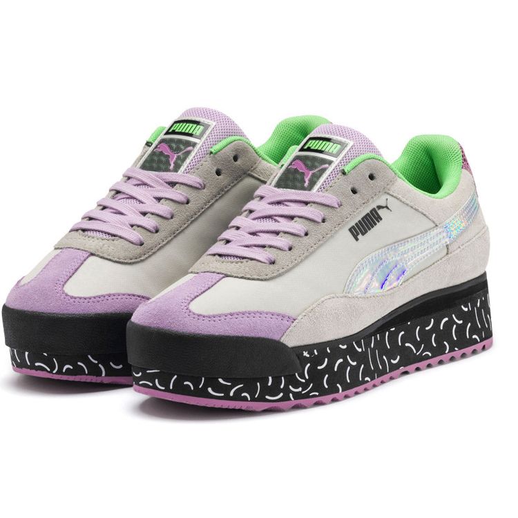 Puma Roma Amor Dimension Удобные Универсальные Кроссовки с Низким Верхом Женские кроссовки Фиолетовый 371074-01