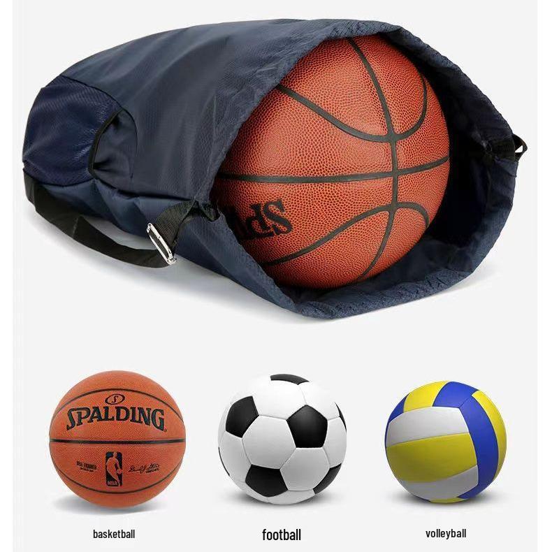 Sports Drawstring Bag with Wet and Dry Compartments for Basketball, Football, Swimming - Unisex Lightweight Backpack