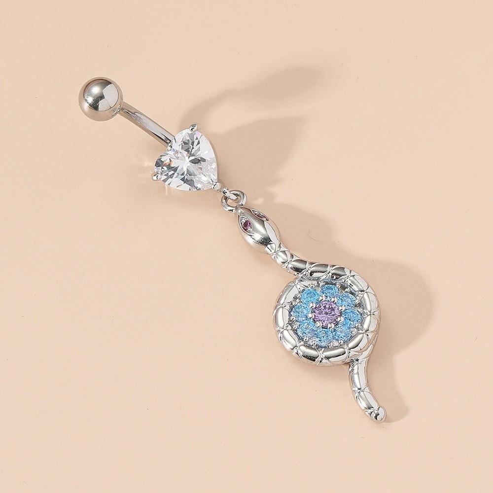 Sunflower Body Piercing Jewelry Butterfly Heart Belly Button Ring Zircon Navel Ring Gift