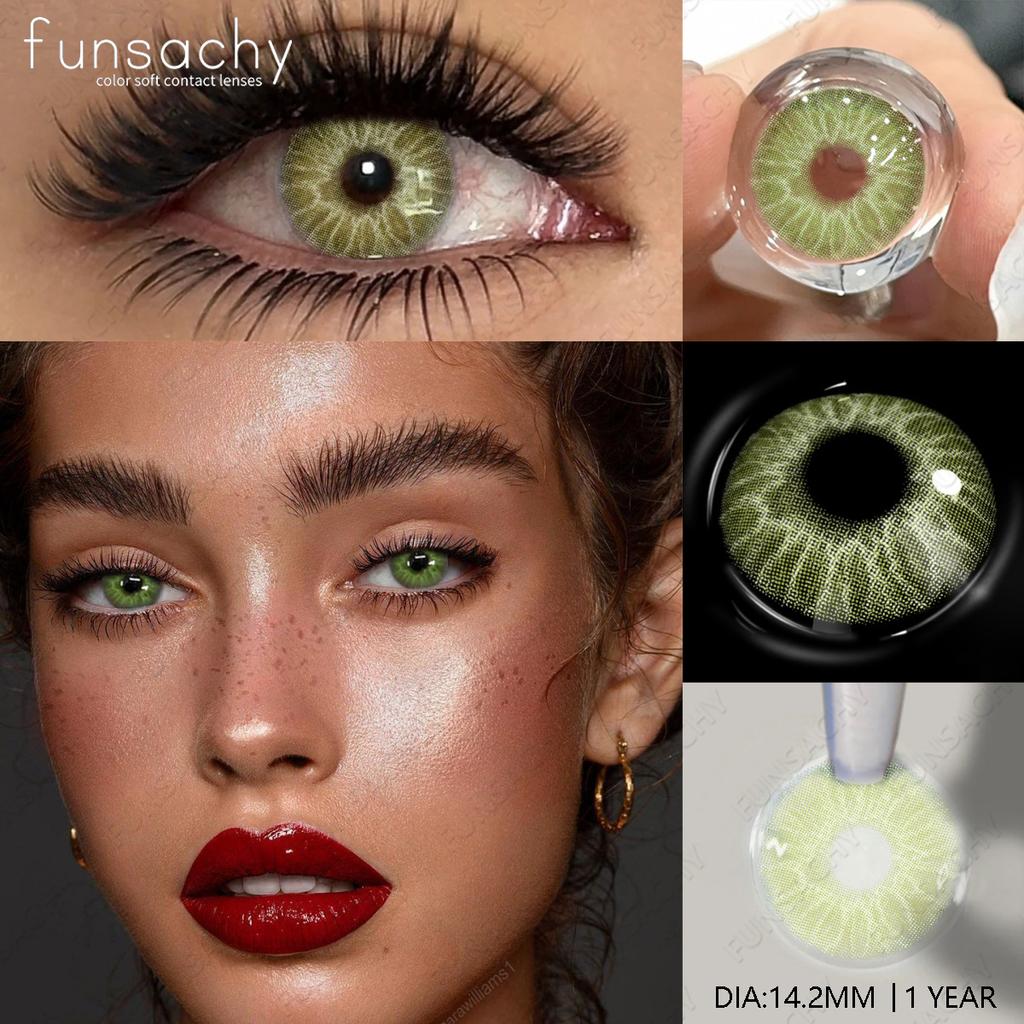 FUNSACHY New Colored Contact Lenses for Eyes 1Pair Brown Natural Eye Lenses Cosmetic Beauty Pupils Yearly Y2K Blue Eye Contacts