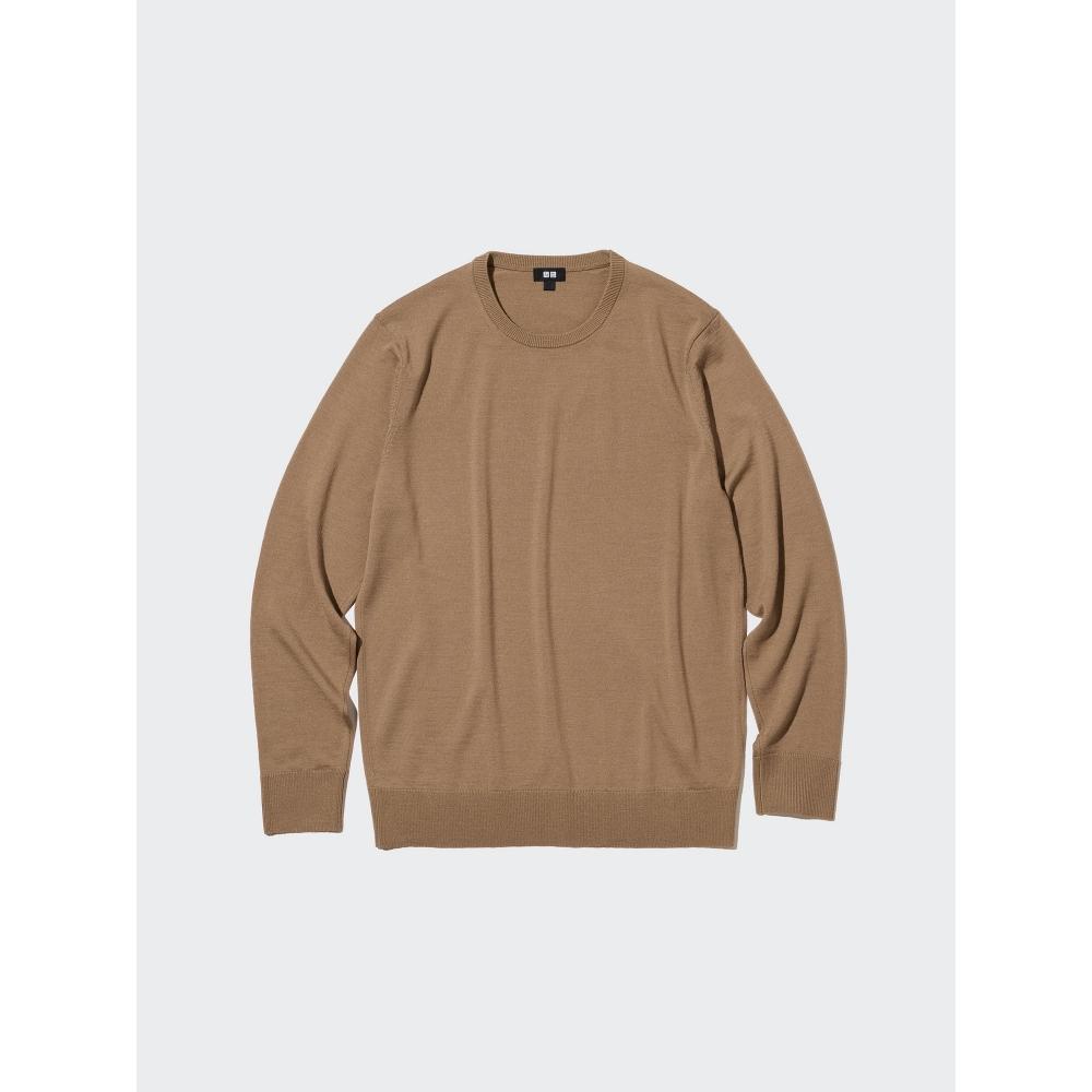 Uniqlo Свитер с круглым вырезом из японской мериносовой шерсти