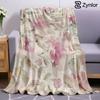 Blush Watercolor Cartoon Anime Print Flannel Blanket Soft Warm Throw for Kids Bedroom Sofa Bed Christmas Office Car
