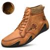 Непромокаемые кожаные мужские ботинки, зимние ботинки на меху, очень теплые зимние ботинки, мужская зимняя повседневная обувь, кроссовки, высокие ботильоны в западном стиле