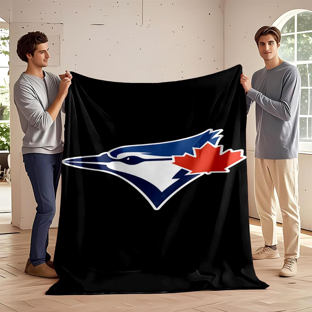 Blue Jay with Red Maple Leaf Logo print blanket soft and cozy perfect for the living room bed sofa or a nap,gift