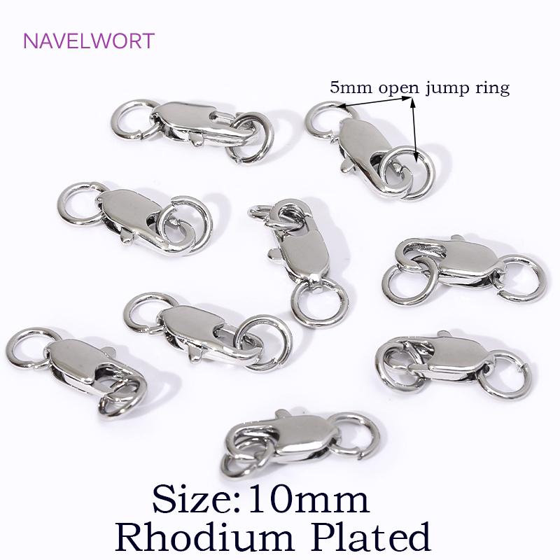 14K/18K Gold Plated Lobster Clasp Connector,Clasps For Jewelry Making,Brass Lobster Clasps With Rings,DIY Bracelet Accessories