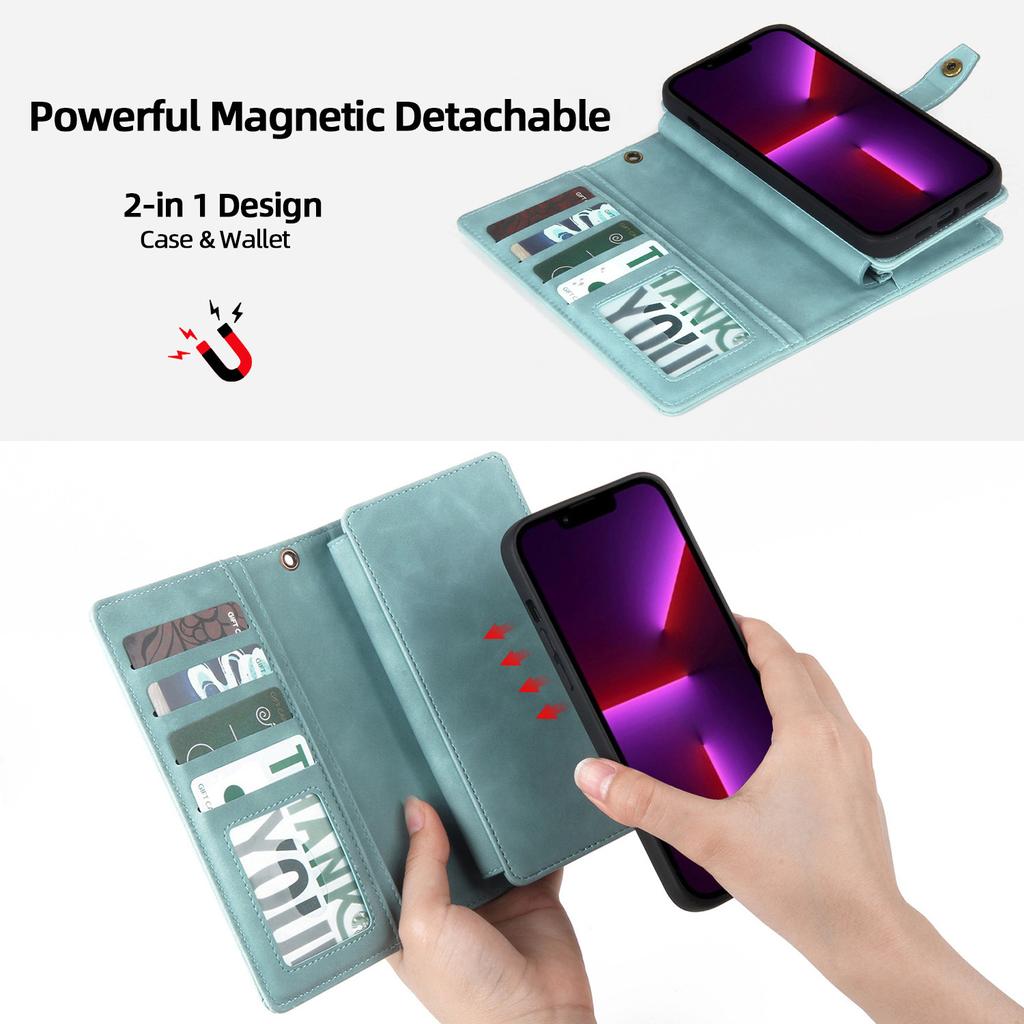 Подходит для iPhone 15 Чехол для телефона Многофункциональный кожаный чехол для телефона 14 Чехол-кошелек для телефона IP12 Флип кожаный чехол