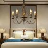 Сельская Ретро Люстра Свеча Гостиная Столовая Лампа Спальня Лампа Античный Железный Подвесной Светильник