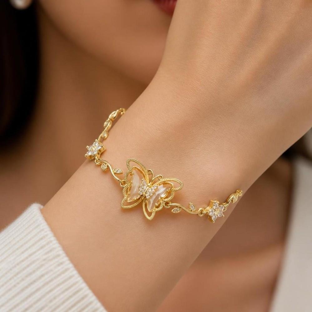 Multicolor Zircon Flower Bracelet Dreamy Aesthetic Flower Rhinestone Bracelet Women