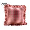 Modern Minimalist Cushion Covers Ruffle Throw Pillow Cover, Cotton Plaid Case with Frill Edge, 18x18 Decorative Inch 20x12 Cover for Farmhouse
