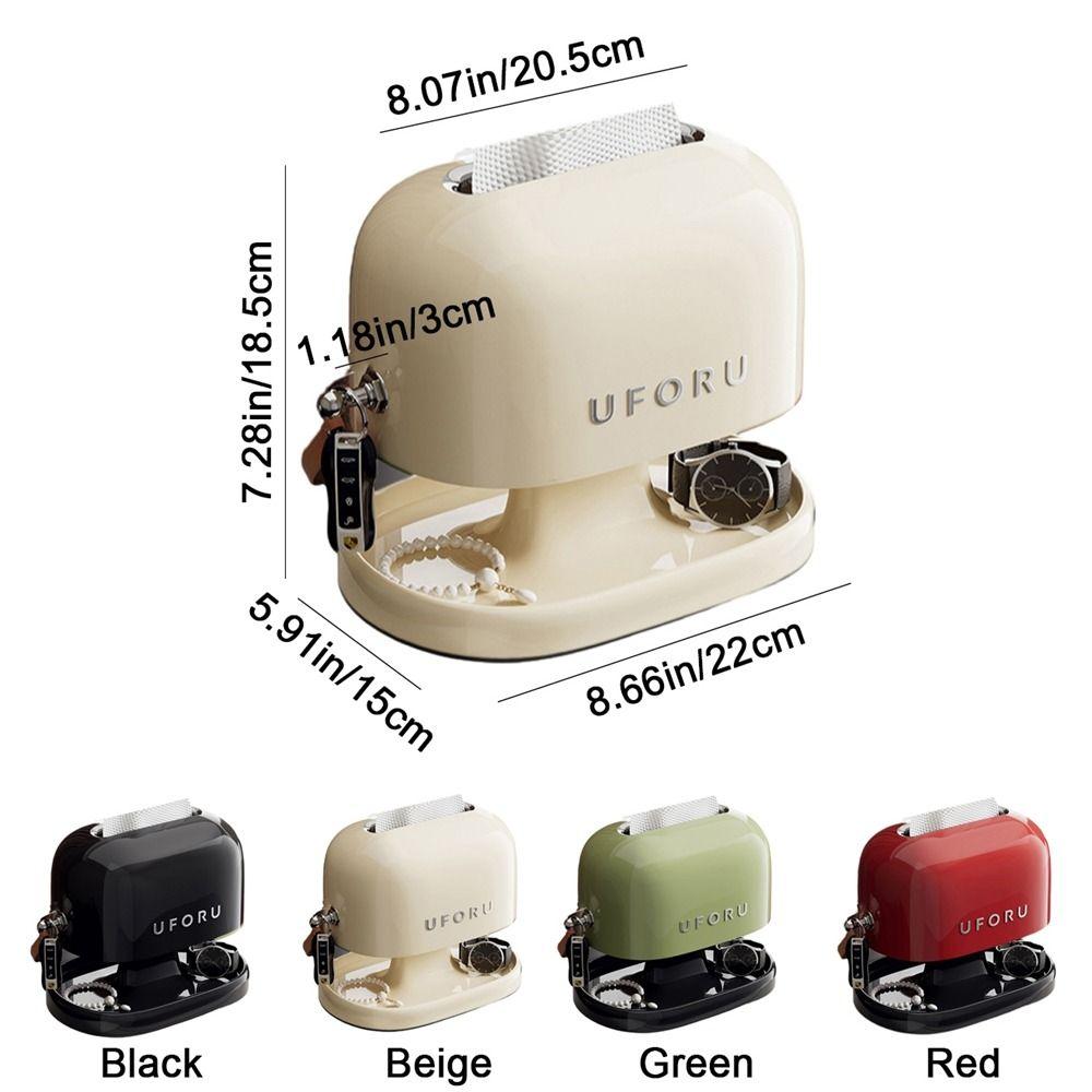 Cream Style Retro Tissue Box Spring Support Decorative Tissue Dispenser Space Saving Double-Layer Tissue Storage Box for Home