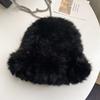 Mao Mao Hat Real Mao Rabbit Plush Fur Hat Versatile Cold-proof Warm Wool Knitted Baotou Hat Women's Winter