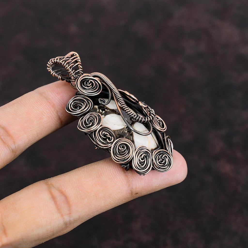 Подвеска из арахисового дерева и яшмы, подвеска из медной проволоки, подвеска из натурального драгоценного камня, ювелирное изделие в медной обертке, подарок для нее, антикварная подвеска ручной работы