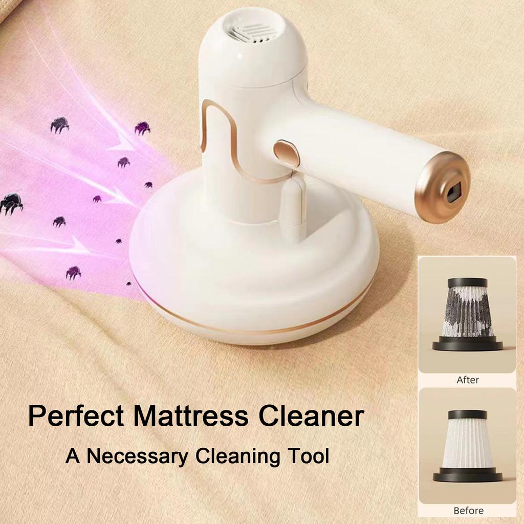 Bed Mattress Vacuum Cleaner Handdeld UV Lamp Sterilization Strong Suction 8000 Times/min Beats for